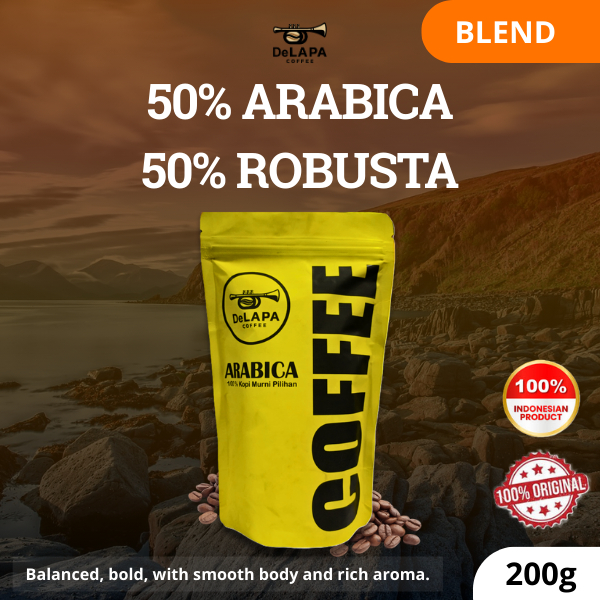 

DELAPA Kopi Blend 50% Arabika 50% Robusta Coffee 200 gram - Biji