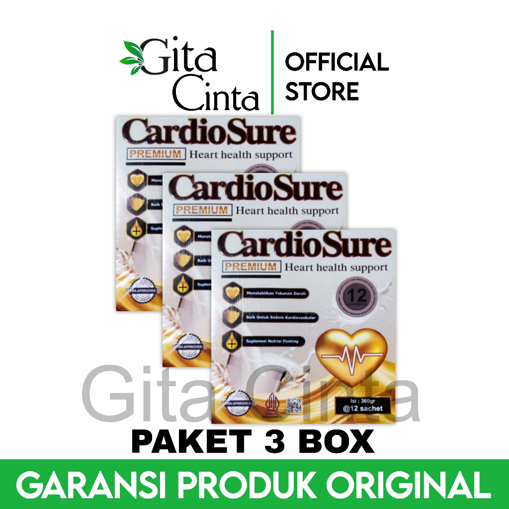 

3 Box Cardiosure Susu Untuk Atasi Masalah Jantung Kolesterol Darah Tinggi Hipertensi & Asam Urat Original Asli