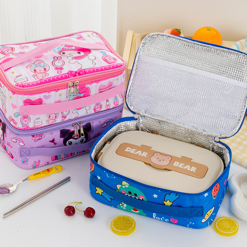 Tas Bekal Makan Anak Kartun Dinosaurus Thermal Bag Jinjing Unicorn Tas Kotak Makan Jumbo Astronot