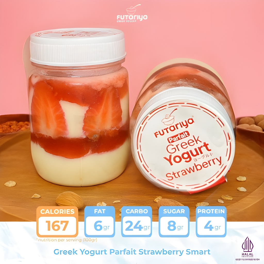 

FUTARIYA Greek Yogurt Parfait Strawberry + Fruit Slices Smart Pack