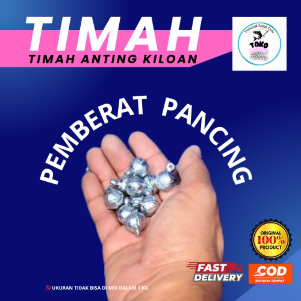 Timah Anting | Timah Anting 1 Kg | Bandul Pancing | Pemberat Pancing | Beton Pancing | Per Kg |