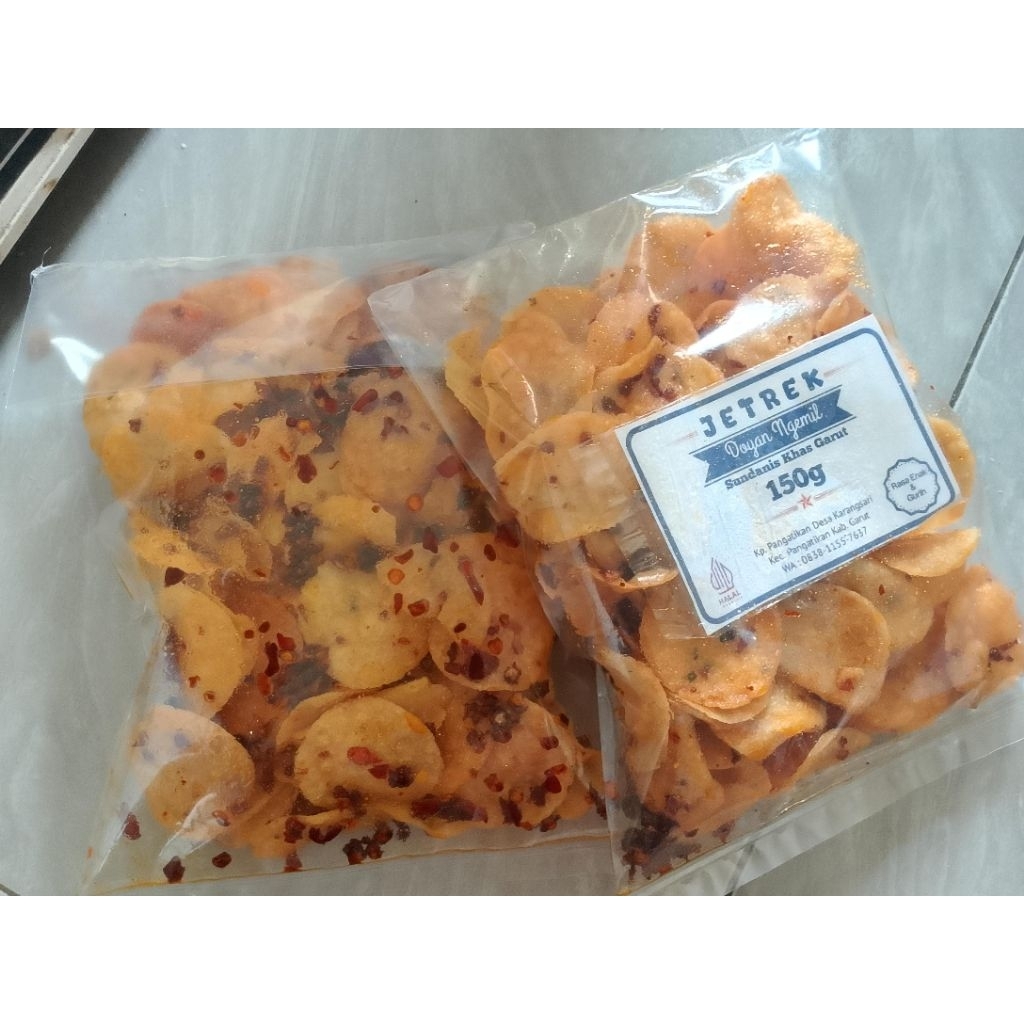 

[150gram PEDAS] JETREK KHAS GARUT || KERIPIK TEPUNG BERAS || KERIPIK || CEMILAN || DOYAN NGEMIL || JETREK