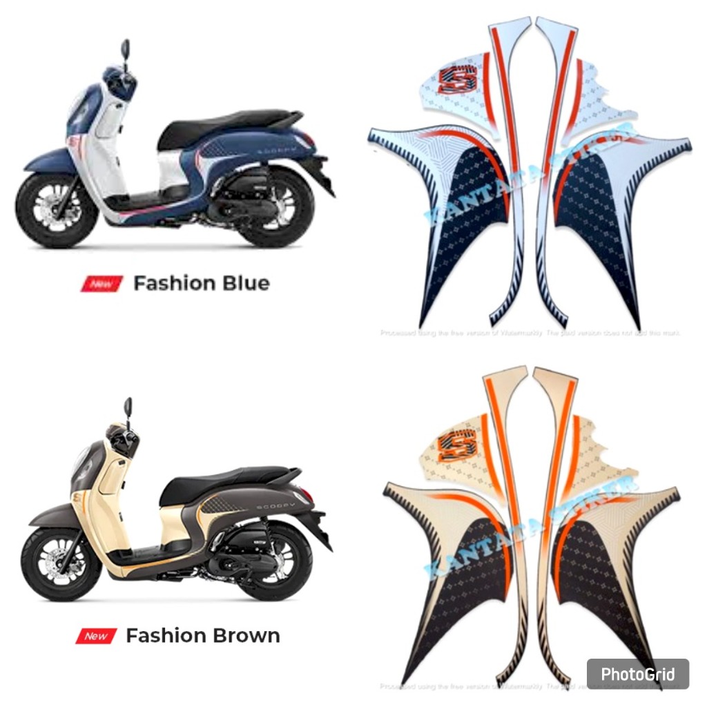 STIKER STRIPING LIS LES BODY MOTOR HONDA SCOOPY FASHION 2023 2024 STANDAR FULL SET