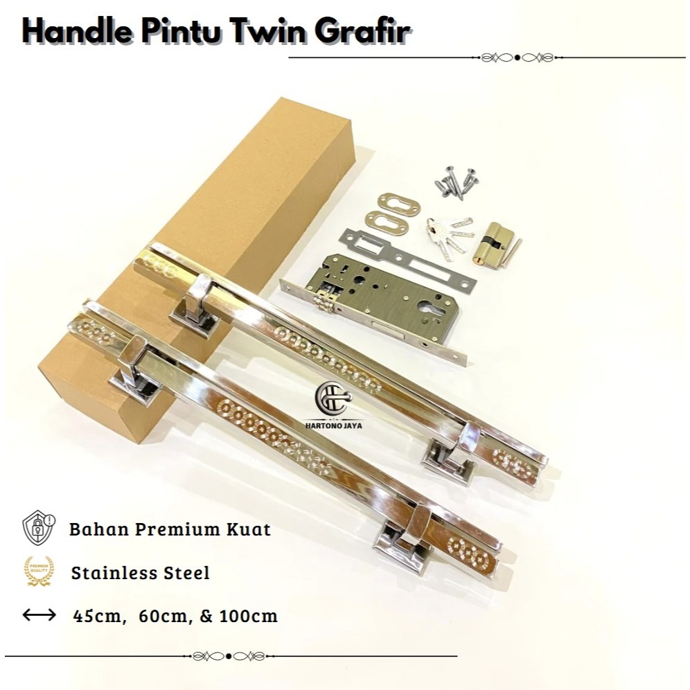 Handle pintu gagang pintu tarikan pintu minimalis elegan mewah, handle pintu tempel motif twin grafi