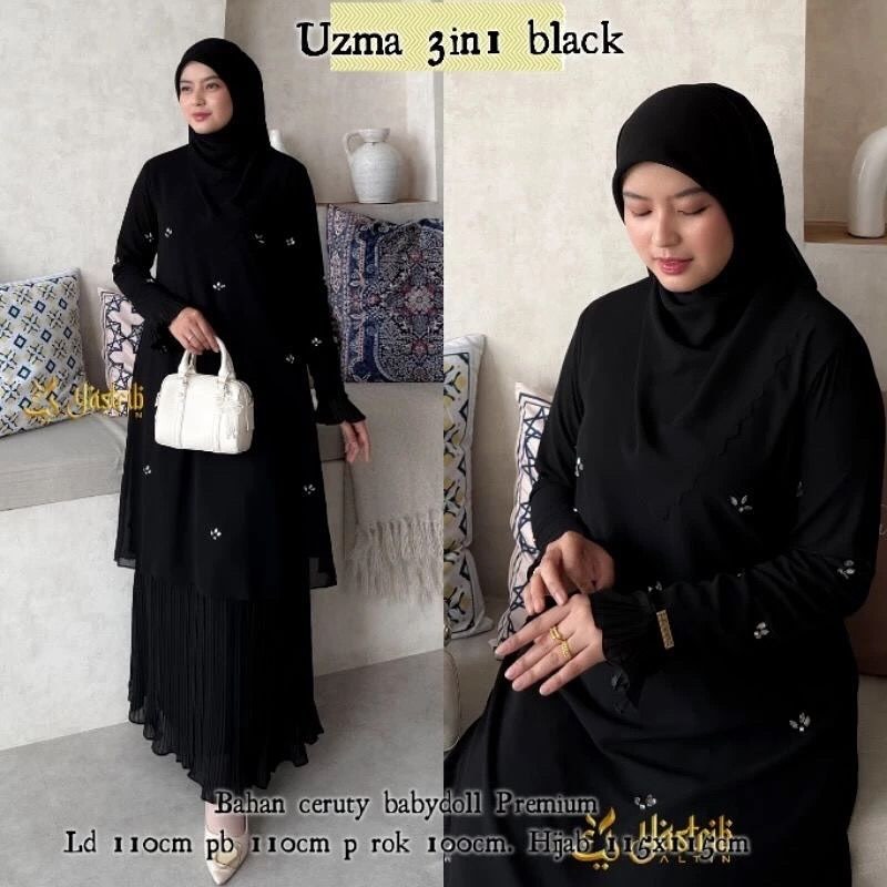 UZMA SET 3in1 WD - GAMIS ST MUSLIM WANITA UZMA SET TERBARU - JOPYNA