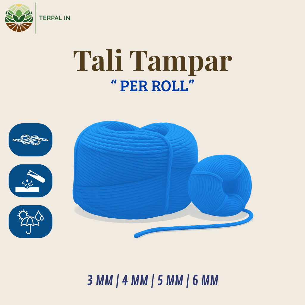 

Tali Tambang Tampar 3 mm | 4 mm | 5 mm | 6 mm Per Roll Murah Tahan Lama