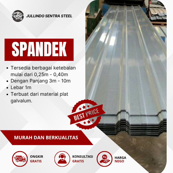 SPANDECK / Spandek Polos  3m / 4m / 5m / 6m TEBAL 0.25mm