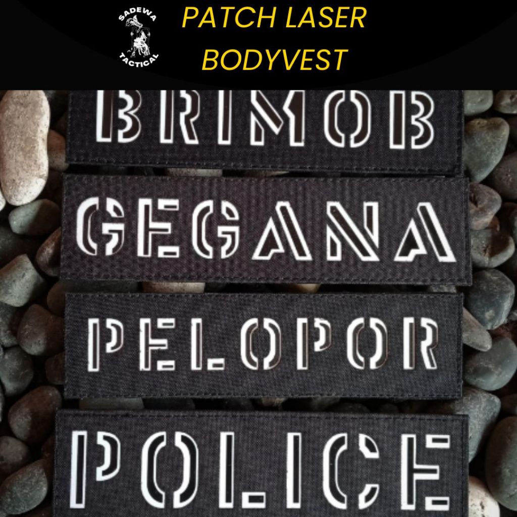 Patch Bodyvest Brimob dan Gegana Model Laser Cuting / Patch laser cut Bodyvest vest / patch polisi /