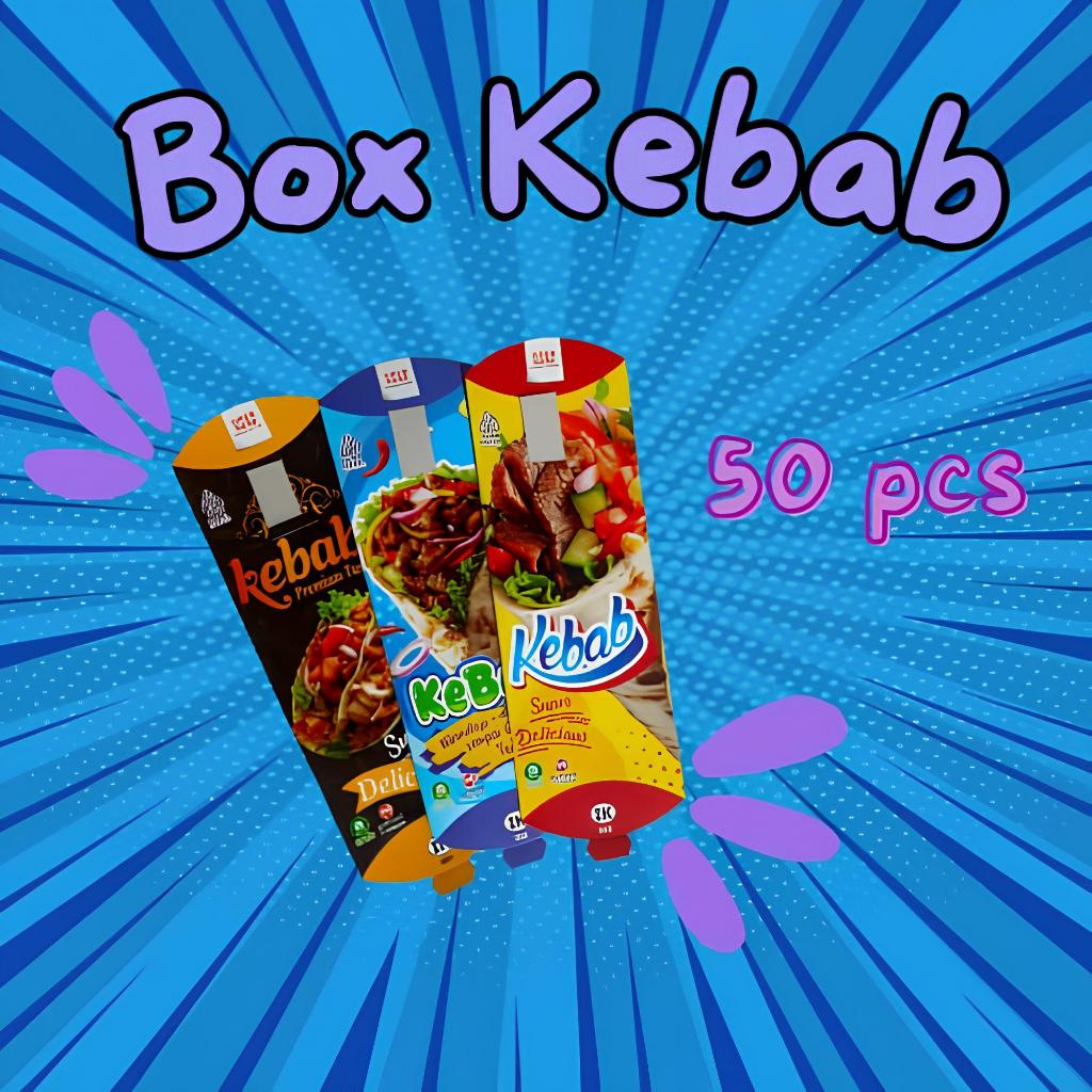 

50 Pcs Kemasan Box Kebab | Duplex Premium | Ukuran 24x9cm