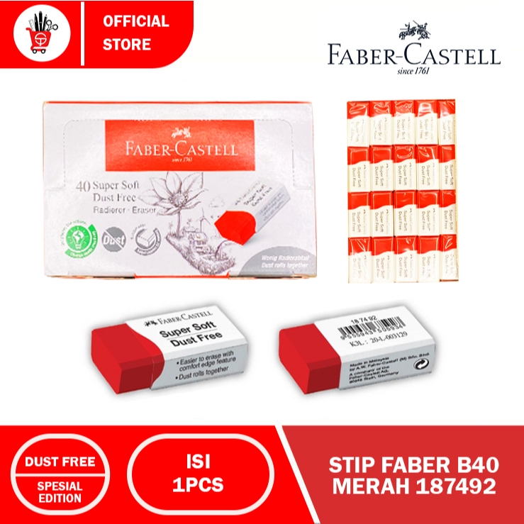

Stip | Penghapus | Eraser FABER-CASTELL B40 MERAH 187492 SPESIAL EDITION KEMERDEKAAN (1PCS)