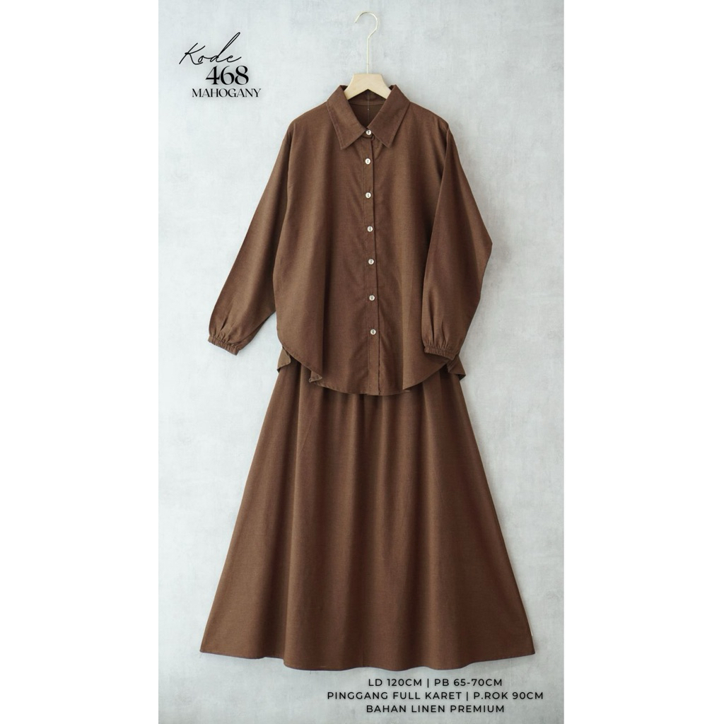 ONE SET ROK BAHAN LINEN PREMIUM