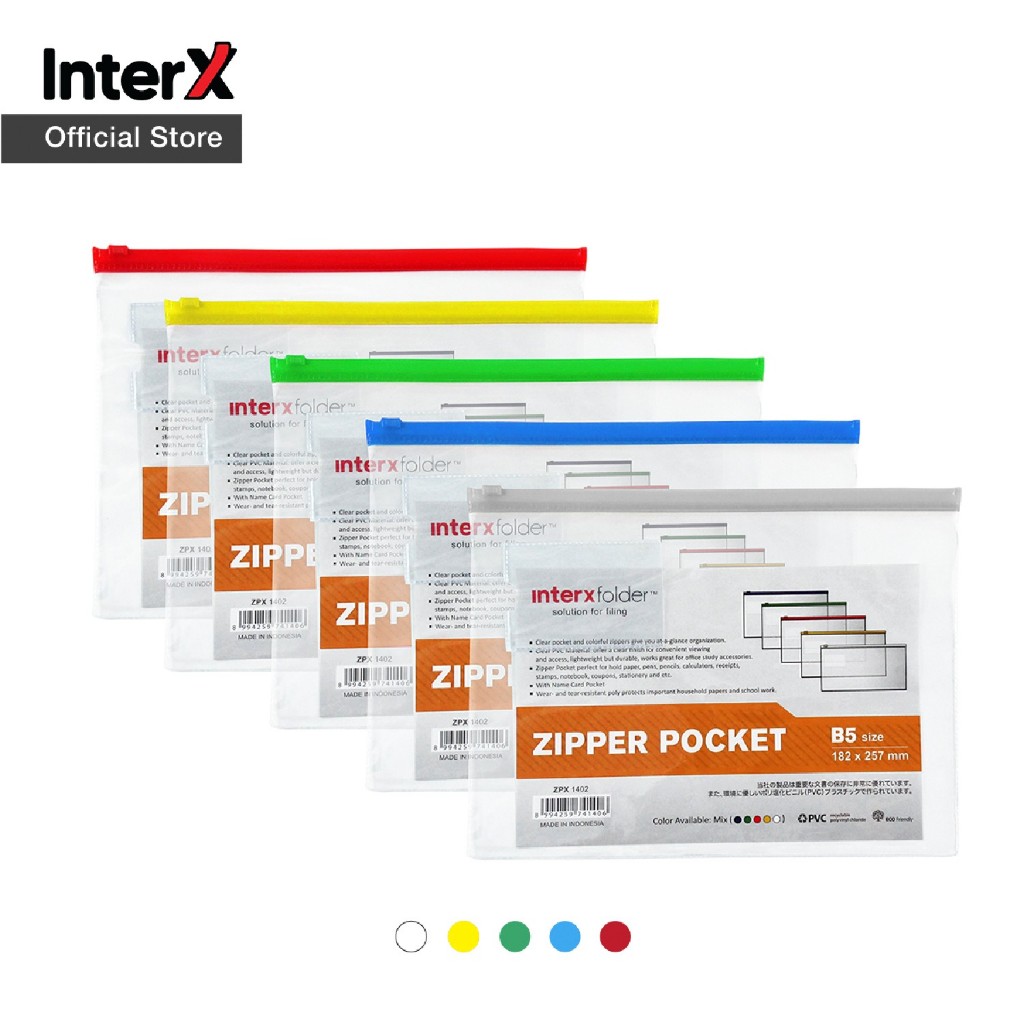 

InterX Folder Zipper Pocket Ziplock Tempat Penyimpanan Serbaguna Transparan B5