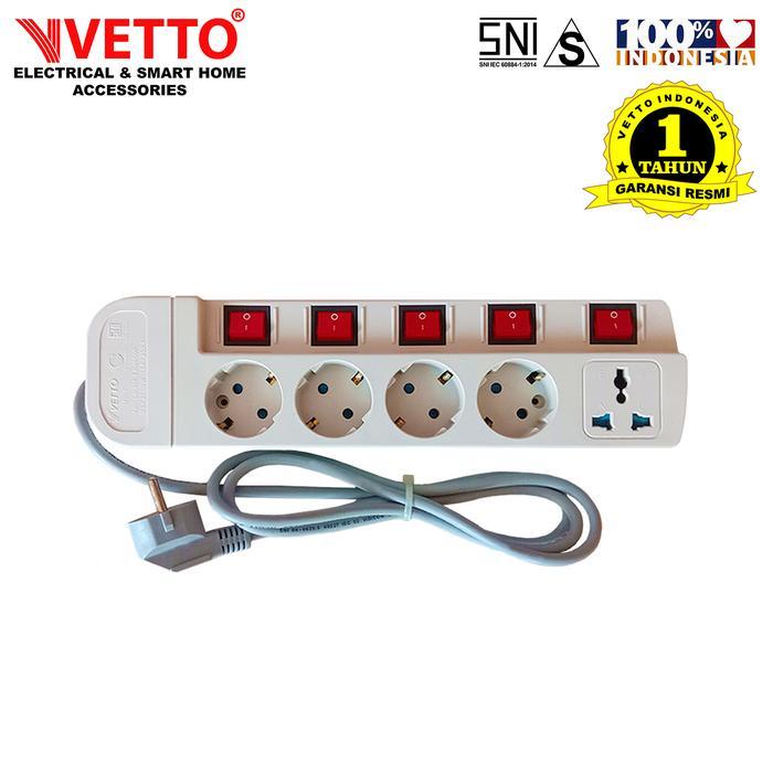 VETTO Stop Kontak Multi Switch - Multi Socket Outlet Dengan Kabel MS-5
