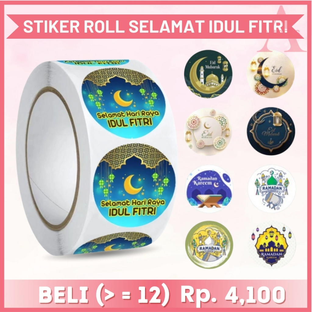 

Sticker Roll Selamat Idul Fitri Stiker Selamat Hari Raya Lebaran 2,5 cm (1 roll/ ±500 pcs) ST001