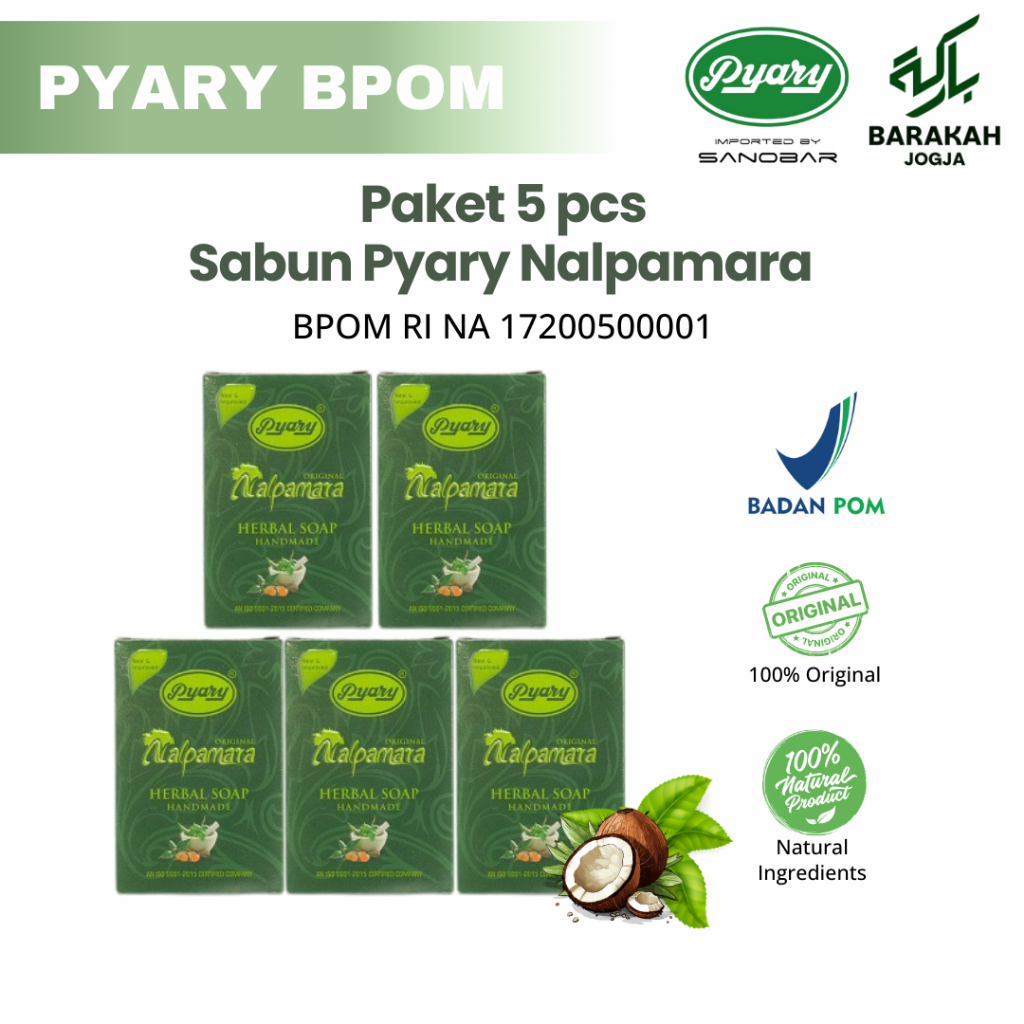 Paket isi 5 Sabun Pyary Nalpamara BPOM Original | Sabun Arab Pyary