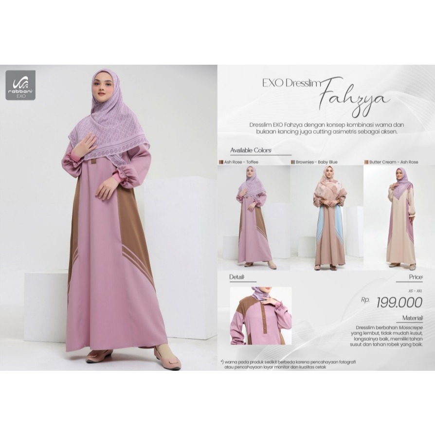 Rabbani - EXO Dresslim Fahzya Gamis Panjang Wanita Limited Edition ORI RABBANI