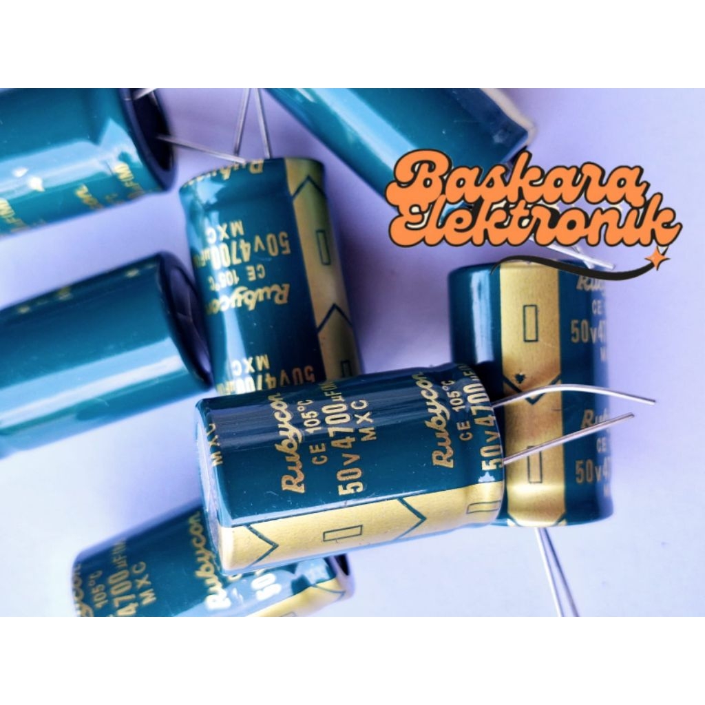 Elco 4700uf 50V Elko 4.700/50V Rubycon JCCON Hitam Kawat