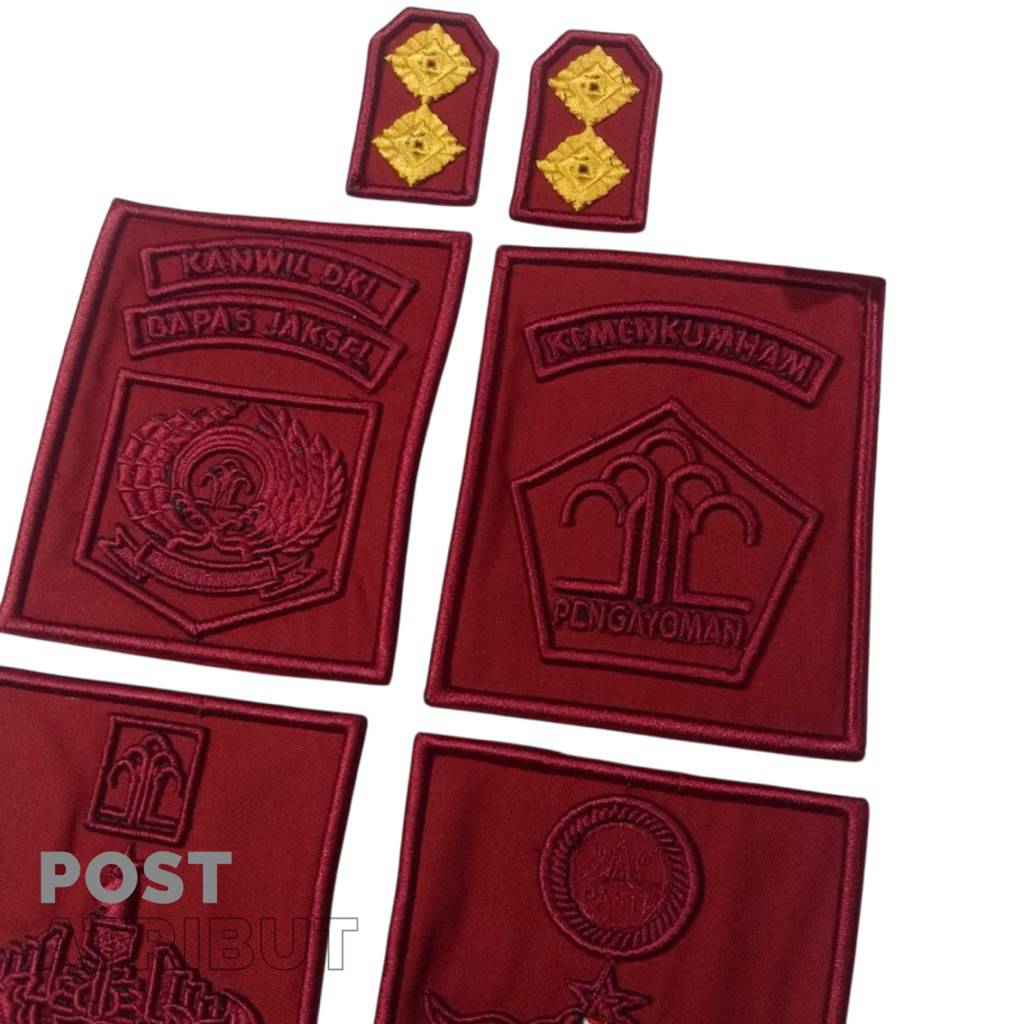 Bordir PDL Merah/Bordir Lapas/Bordir Kumham/Bordir Tactical Maroon/Atribut Kumham