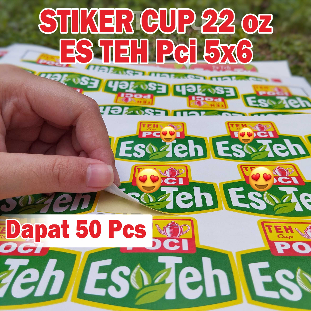 

stiker label es teh pouchi 5x6 50 pcs
