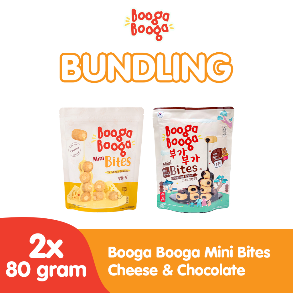 

Bundling Booga Booga Mini Bites Chocolate & Cheese [2 pcs] / Snack Cemilan Sehat / Healthy Snack