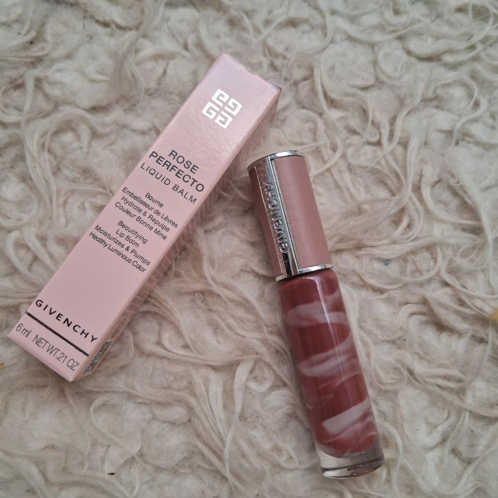 givenchy 6 ml liquid lip balm gloss rose perfecto 117 chilling brown new bukan preloved seken second