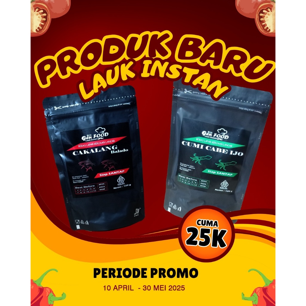 

GEN FOOD Cakalang Suwir Balado - Ikan Cakalang Suwir baldo lauk instan siap saji