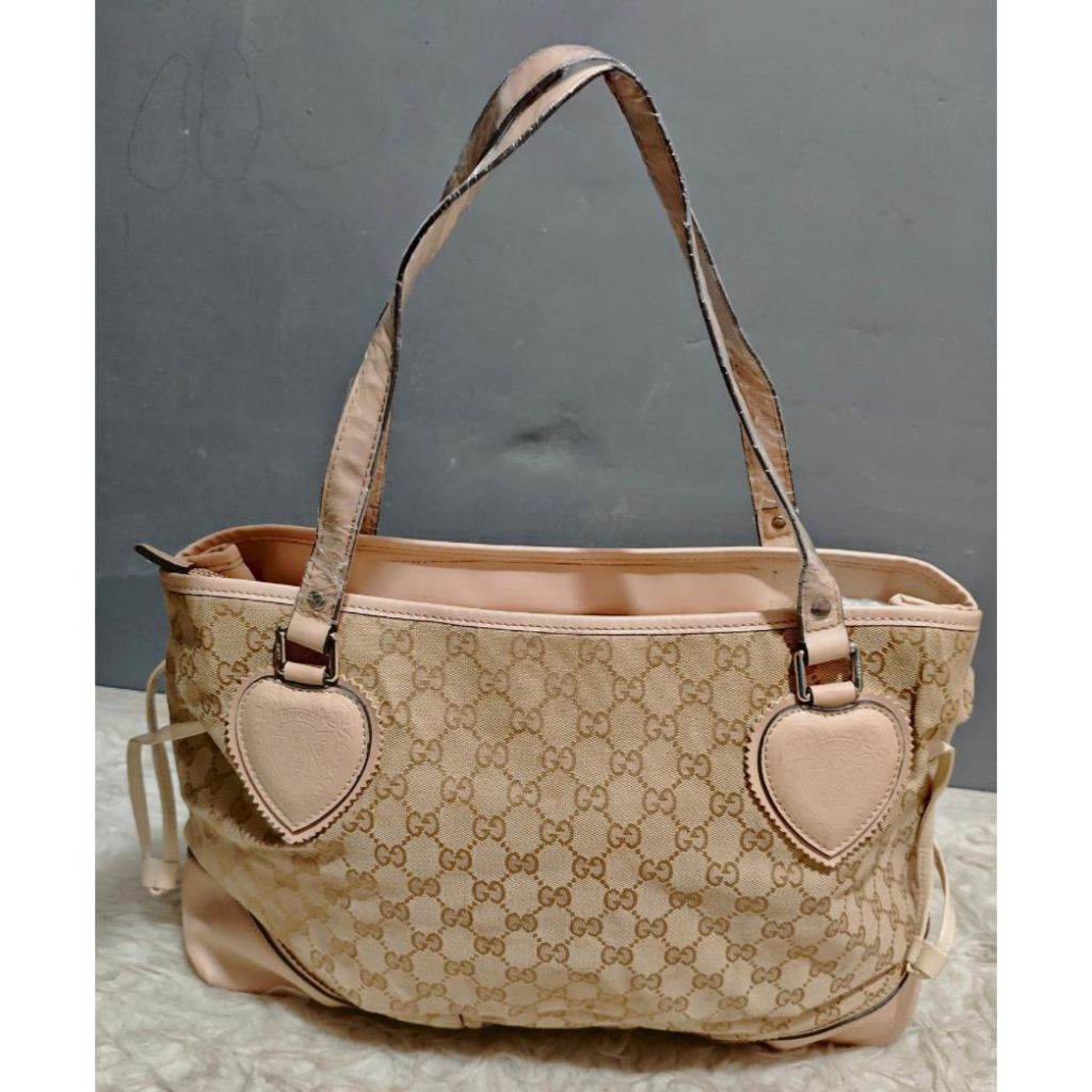 Tas Wanita Tote Bag Guccong Kulit mix kanvas Second Branded