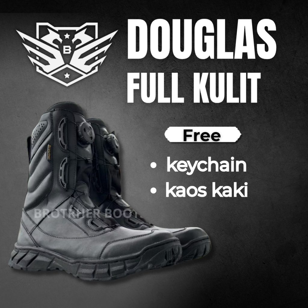 BROTRHER Fitgo Douglas Full Kulit Sepatu Pdl Tali Putar Tactical