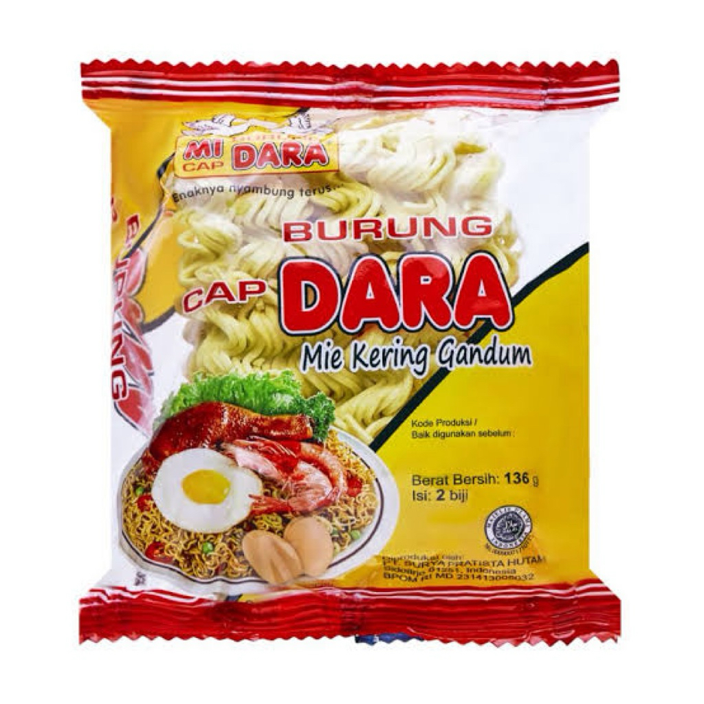 

MIE CAP BURUNG DARA 1 pack isi 2- 36 FRESH PALEMBANG