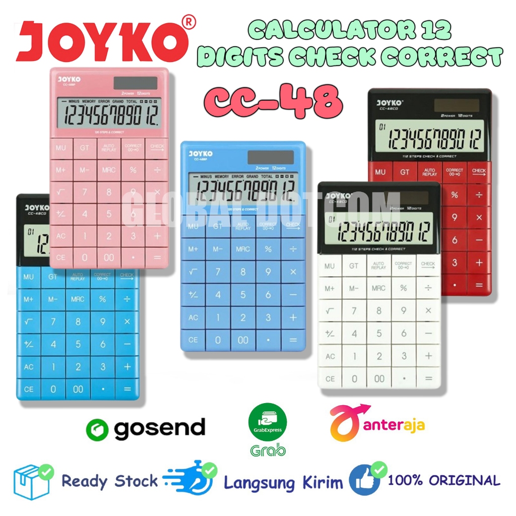 

Kalkulator Meja Kantor Sekolah 12 Digit Joyko CC-48CO Check Correct Big Display