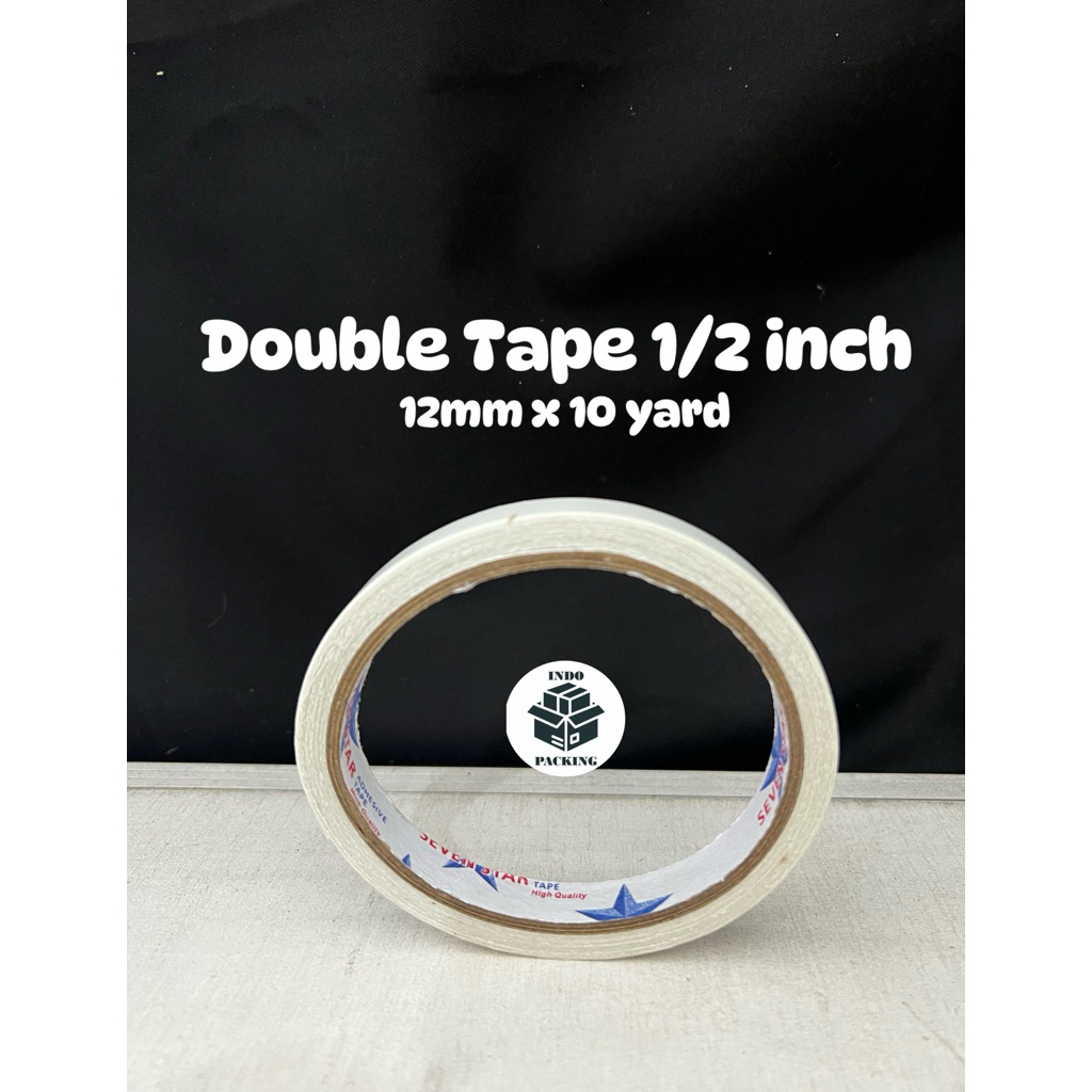 

Double Tape SEVENSTAR 12mm x 10 Yard / Isolasi Murah / Double Tape 1/2 inch / Isolasi Bolak Balik / Isolasi 2 sisi
