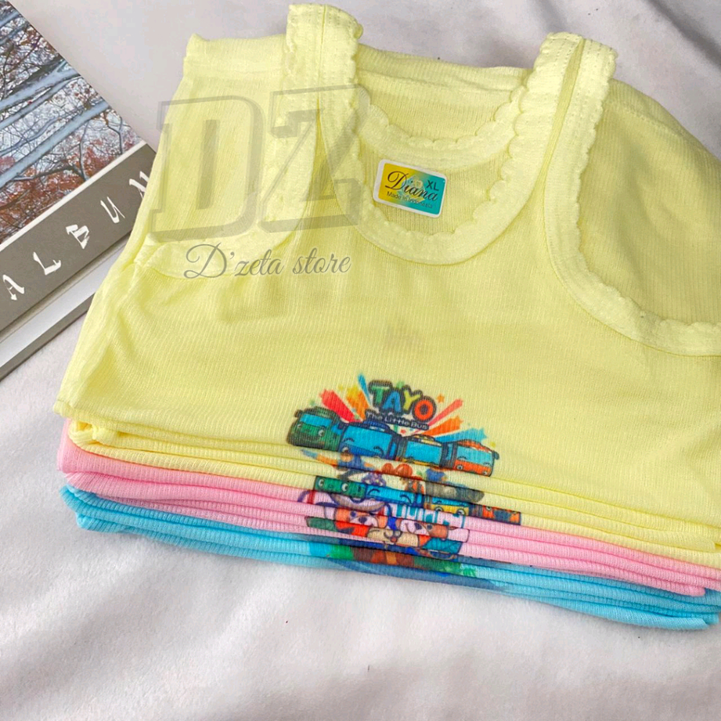 12PCS - Kaos dalam Sablon Anak / Singlet Karakter anak Lucu / Kaus Kutang