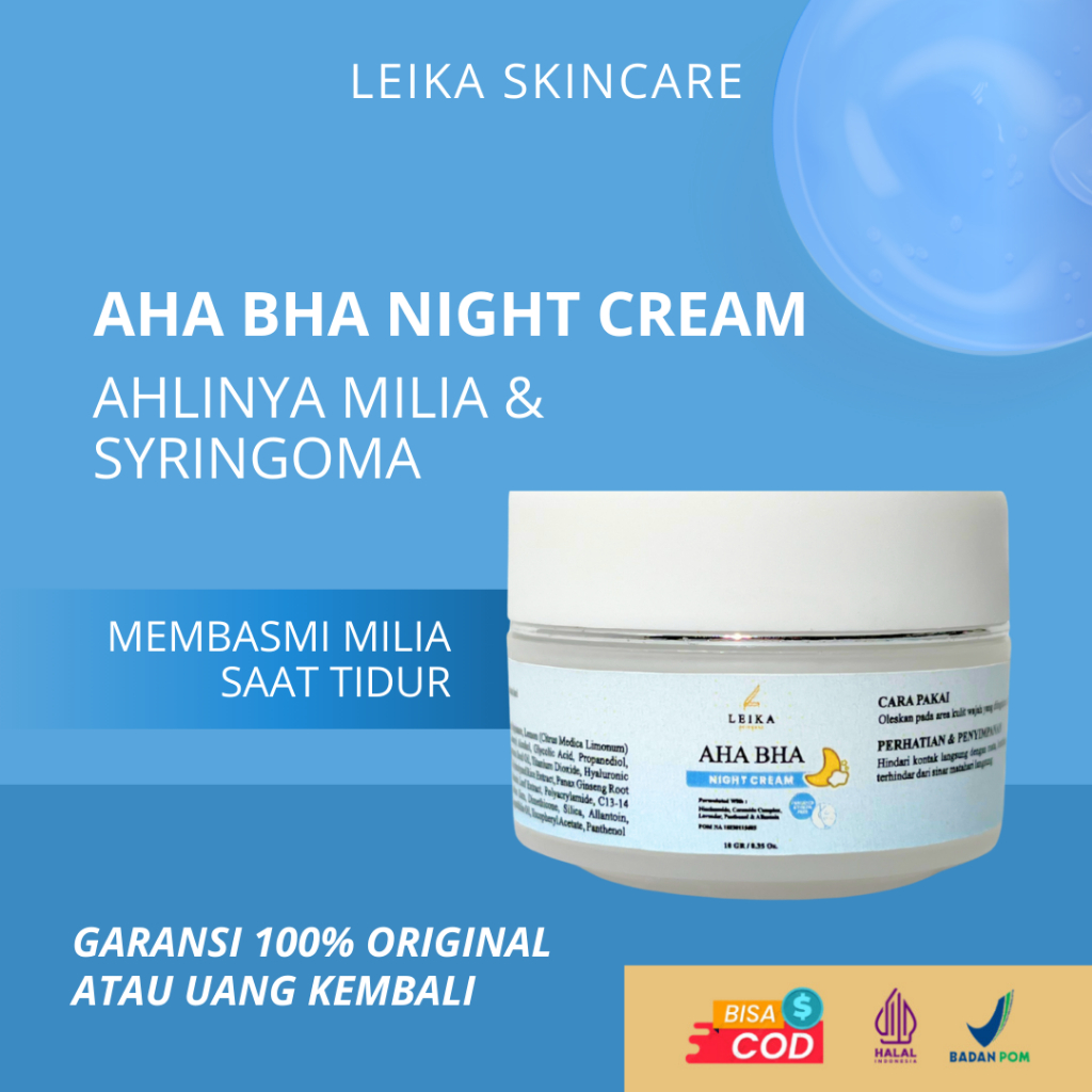 Leika Skincare Obat Milia Penghilang Milia Cream Milia Krim Milia Bawah Mata Obat Milia bawah Mata