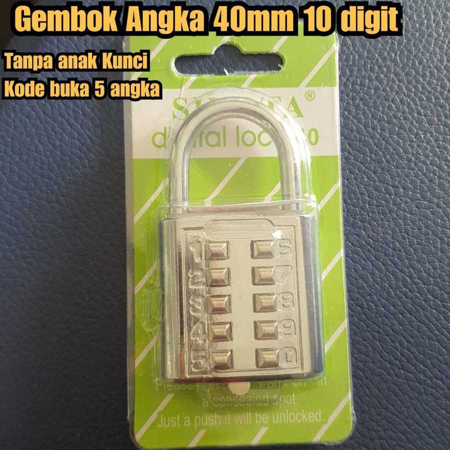 gembok kode besar 10 digit gembok rumah pagar dll Gembok angka 40mm 10 digit gembok pin 40mm