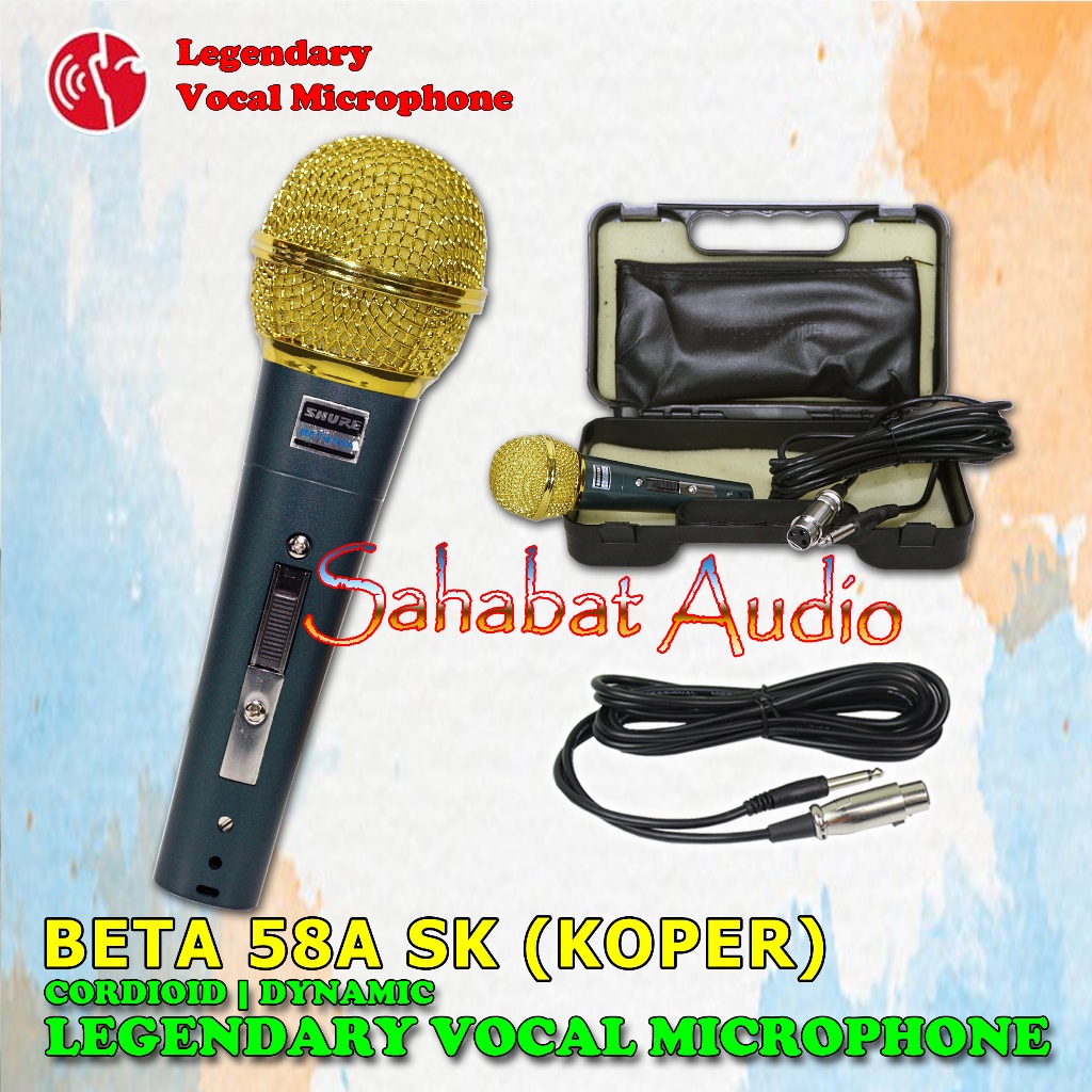 MIC KABEL BETA-58A GOLDHEAD +KOPER / MIC BT 58A (SWITCH) MICROPHONE KABEL BT-58 SK / BT-58A