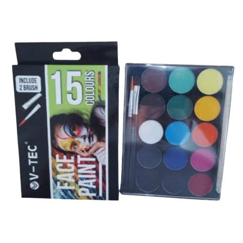 

V-TEC Face Paint 15 colours include 2 Brush Face Painting FP402/15
