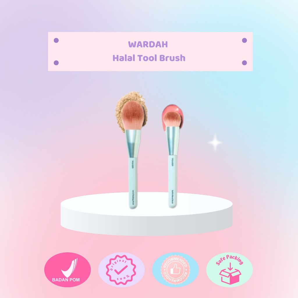 WARDAH Halal Tool Brush – Wardah Buff & Blend Brush, Wardah Set & Finishing Brush - Makeup Tools