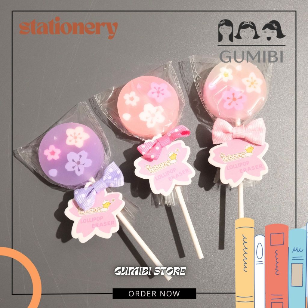 

PENGHAPUS LOLIPOP MOTIF BUNGA SAKURA PENGHAPUS PENSIL ERASER STIP BULAT BENTUK PERMEN BUNGA SAKURA JEPANG LUCU TERMURAH GUMIBI STORE