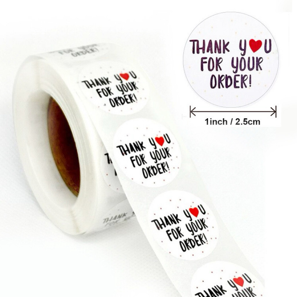 

500 PCS Sticker Roll THANK YOU For your Order | Sticker Gulung Tulisan Terima Kasih