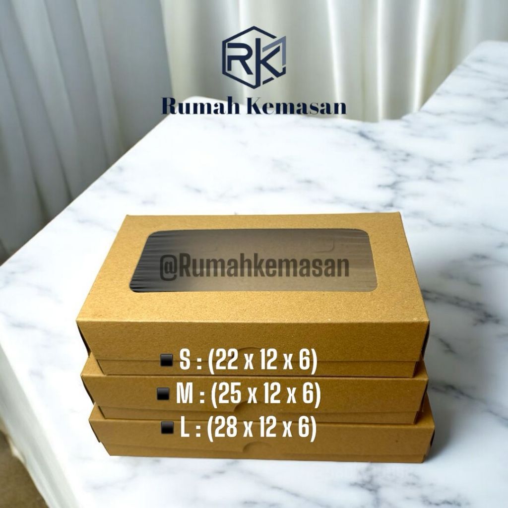 

[10PCS] LONG BOX S, M, L l BOX BROWNIES WINDOW l LONG KRAFT l DUS KUE PANJANG