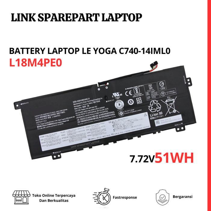 Baterai Laptop L18C4PE0 L18M4PE0 L18L4PE0 Batter Yoga C740-14IML 5B10W67296 Linksparepart