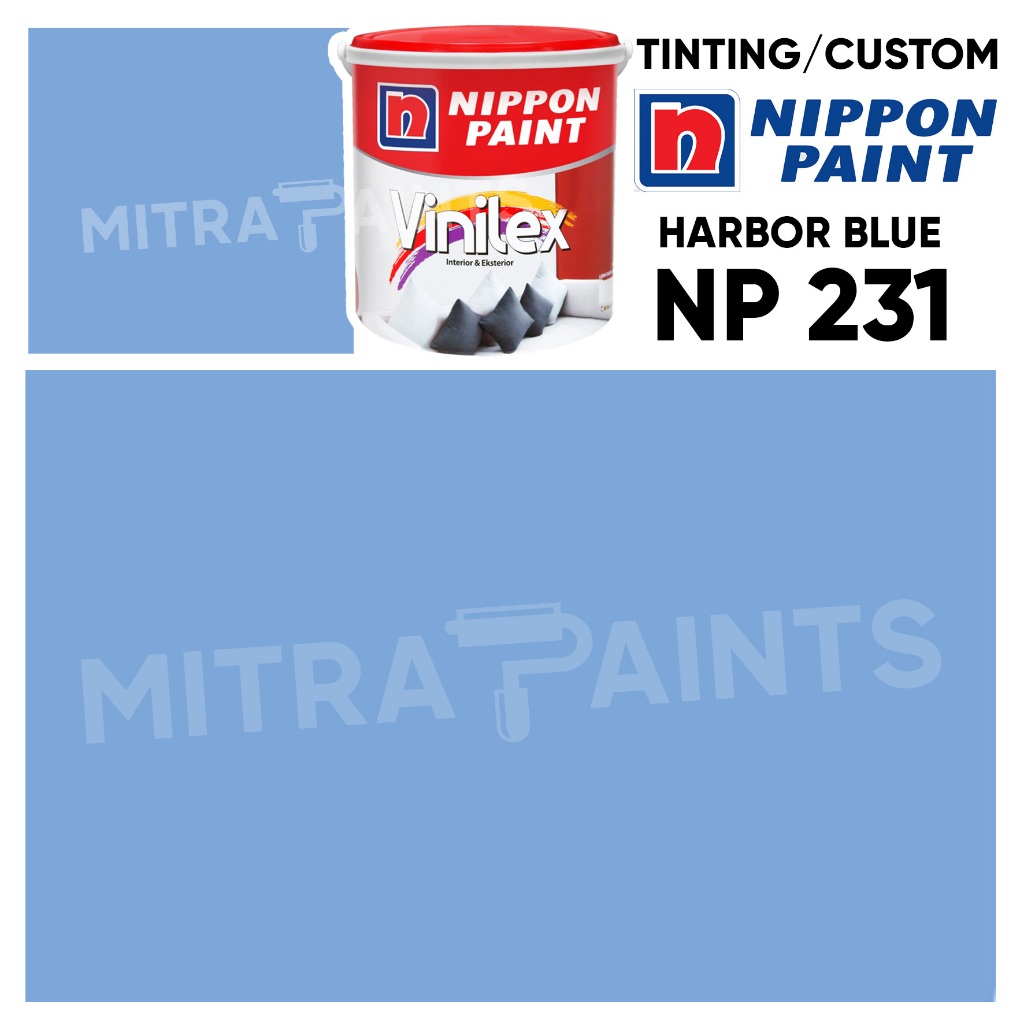 25 KG VINILEX 5000 WARNA HARBOR BLUE NP 231  / CAT NIPPON PAINT TINTING CUSTOM WARNA BIRU