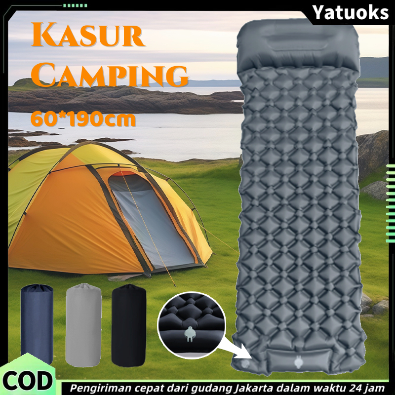 Kasur Angin Portable Kasur Camping Kasur Tiup Camping Kasur Tidur Angin Sleeping Pad Pemasangan Tiup