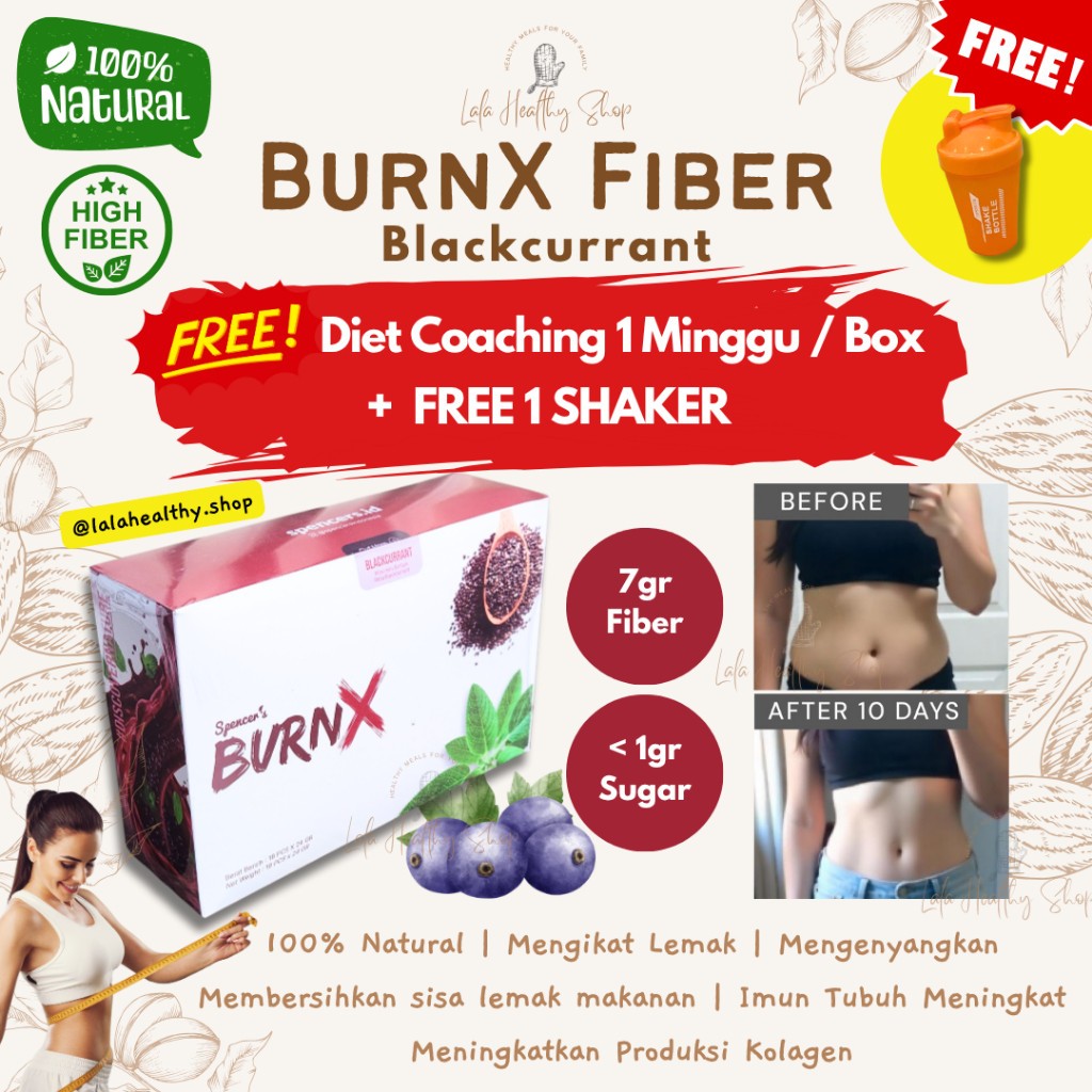 

Spencer's Burn X Fiber Blackcurrant | Bebas Lemak Perut Buncit Langsing Diet Sehat