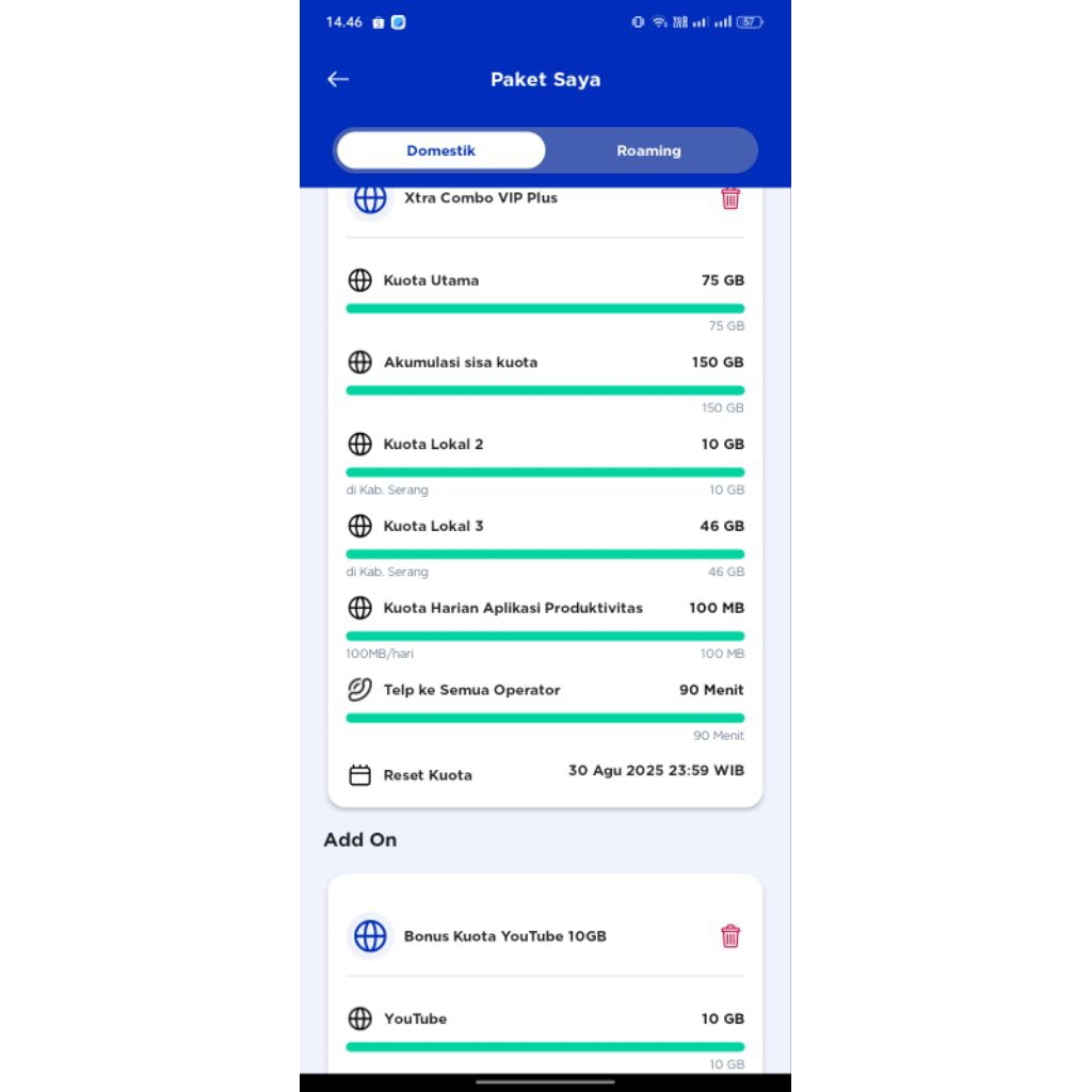 x-tra combo VIP diskon 90%