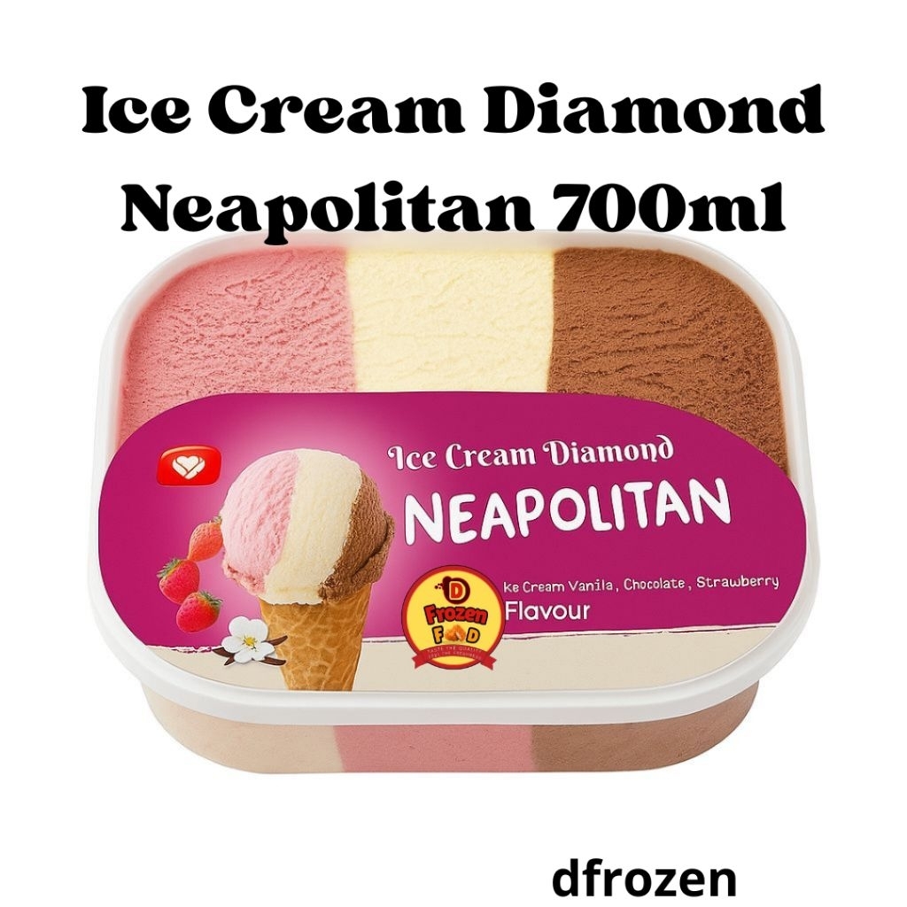 

Es Krim Diamond Neapolitan 700ml es cream box kotak ice cream lembut creamy 3 rasa
