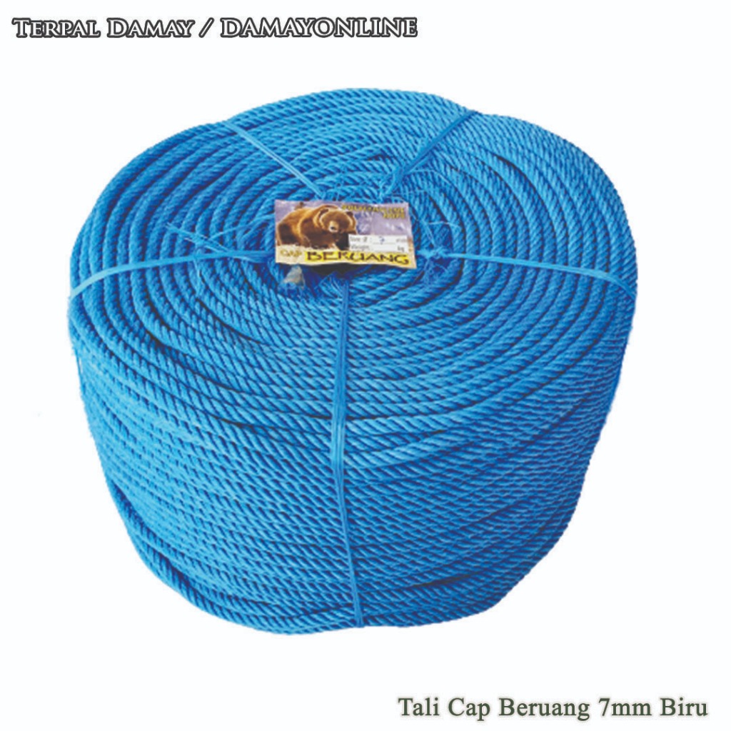 

Tali Tambang PE Cap Beruang 7mm Biru / Rol ( Harga Per Rol )