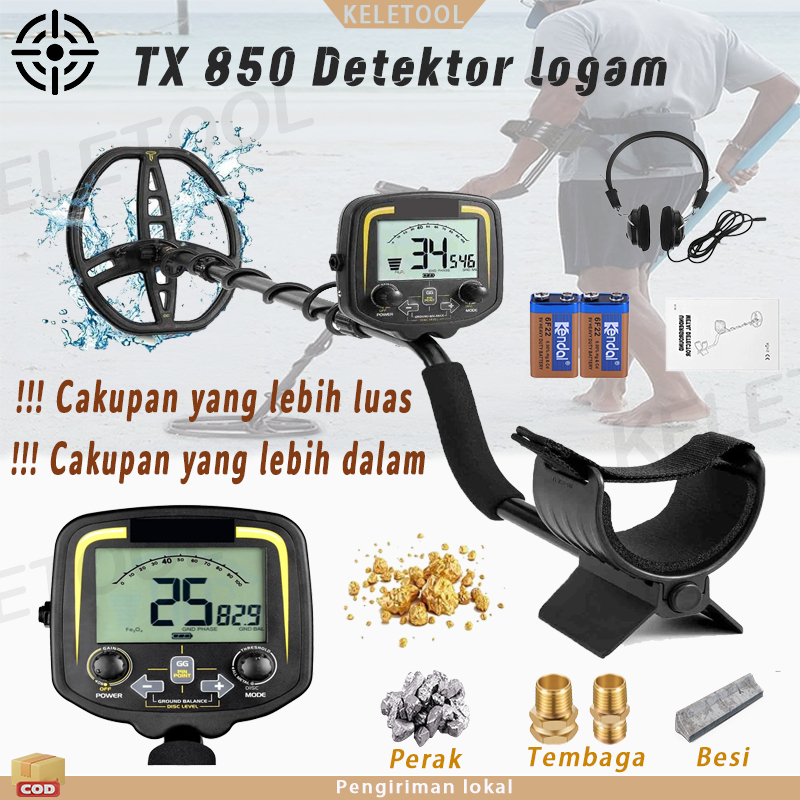 TIANXUN Metal Detektor TX850 Logam Emas Gold Silver Besi Alumunium Pendeteksi Pencari Dalam Tanah  L