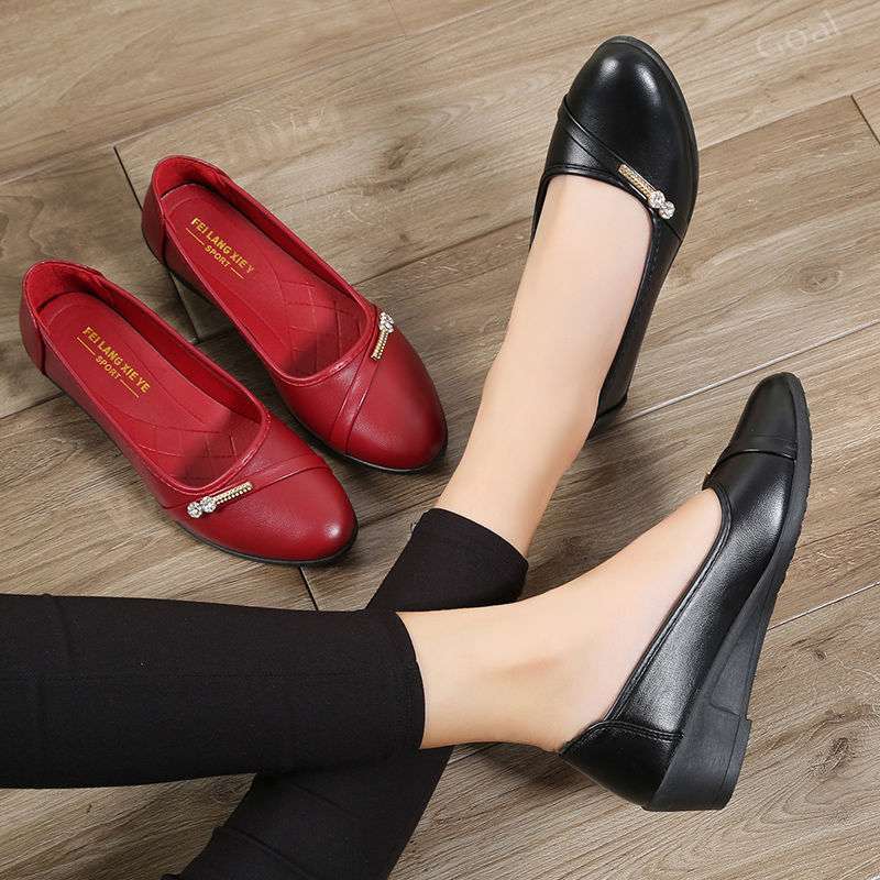 Sepatu Wedges Wanita Sepatu Slip On Hitam Wedges Kerja Wanita Jelly