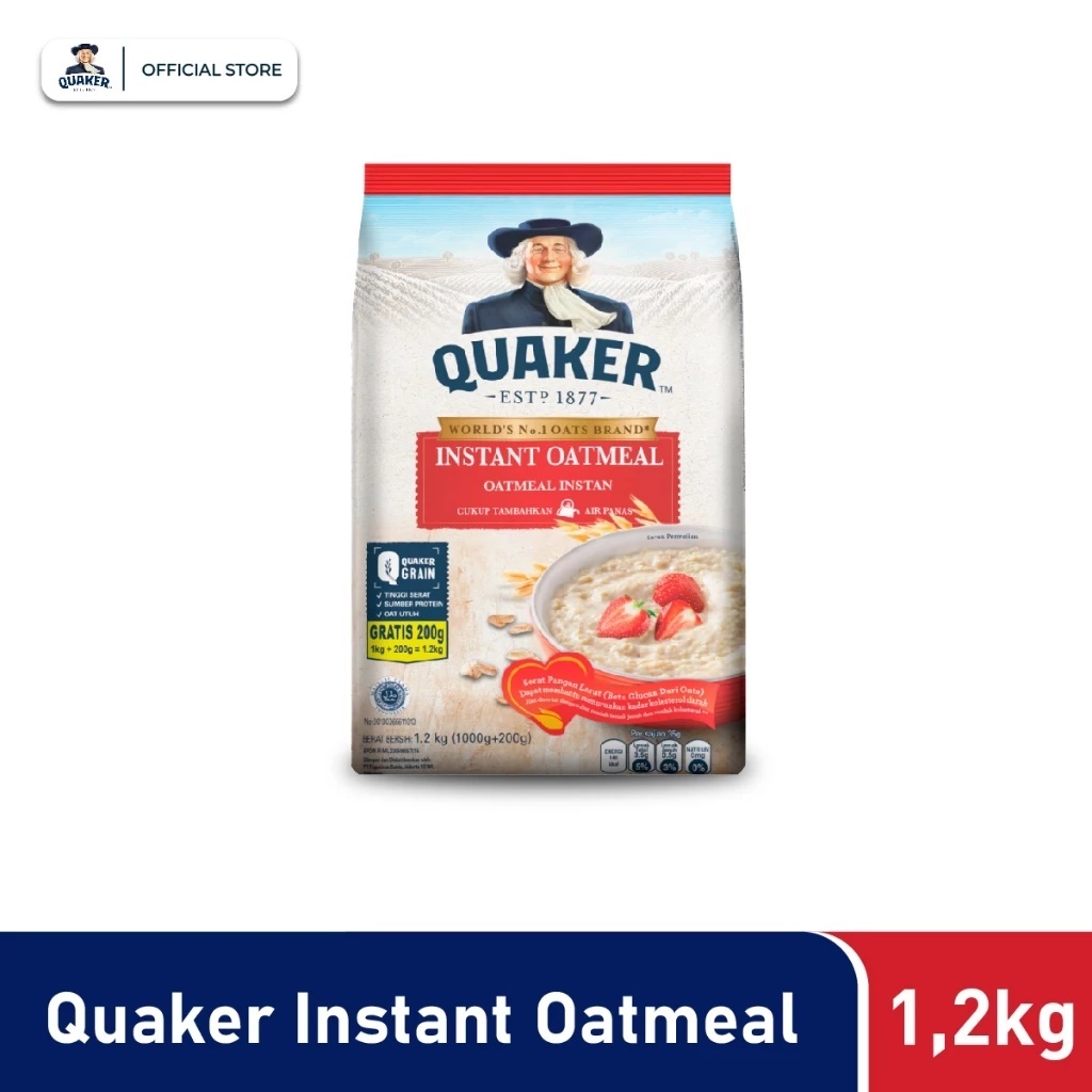 

Quaker Instant Oatmeal 1.2kg 1000g + 200g